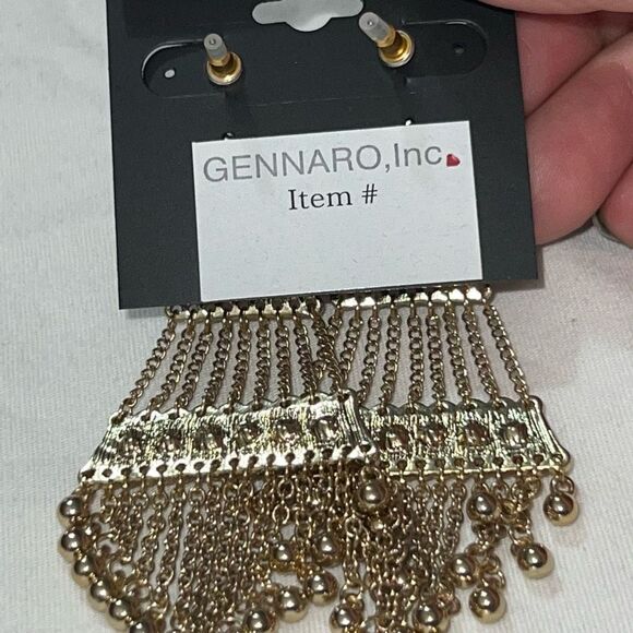 G by Gennaro Large Bead and Gemstone Boho Chandelier Earrings - Picture 6 of 8